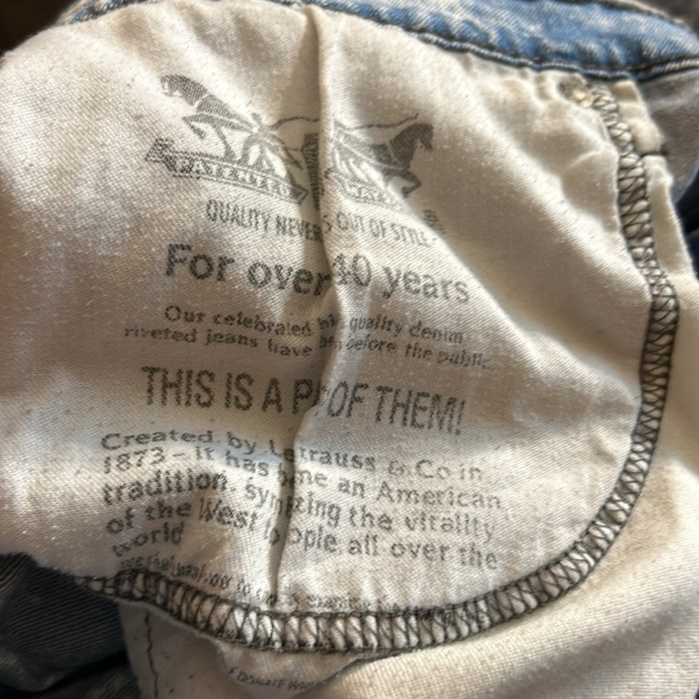 LEVI STRAUSS VTG ACID WASH WITH BLACK PATCH LABEL MENS SIZE W36x34 COTTON BLEND - Picture 8 of 8